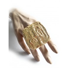 Large Gold Ring Statement, Square Gold Ring, Big Ring, Pattern, Brutalist, Rough Contemporary